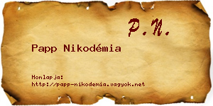 Papp Nikodémia névjegykártya